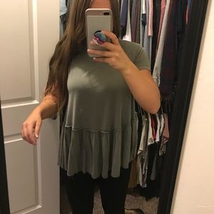 Truly Madly Deeply ruffle waist tee